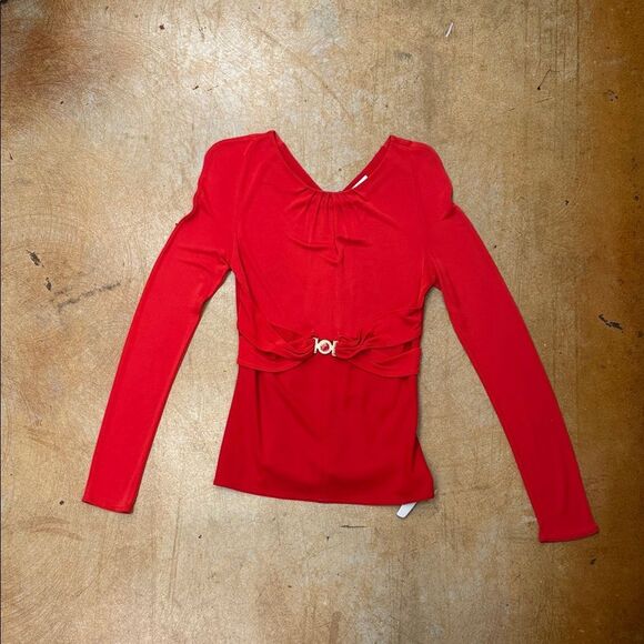 Elegant Red Women's Top Versace Collection size 42 - Picture 1 of 11